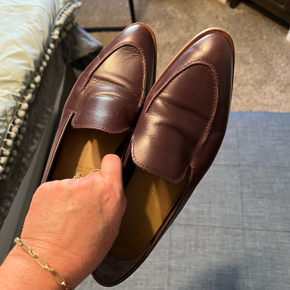 Everlane Loafers Women’s 10 Burgundy Beautiful Fall Shoe Leather Made in Italy - Picture 8 of 10